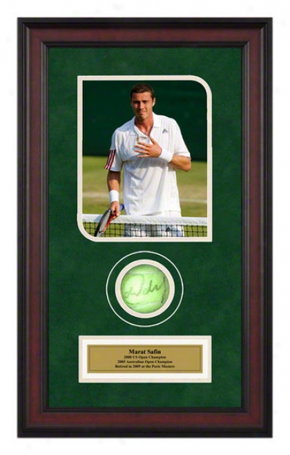 Marat Safin 2006 Australian Show Framed Autographed Tennis Ball With Photo