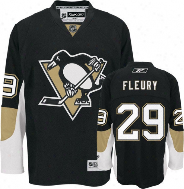 Marc-andre Fleury Jersey: Reebok Black #29 Pittsburgh Penguins Premier Jersey