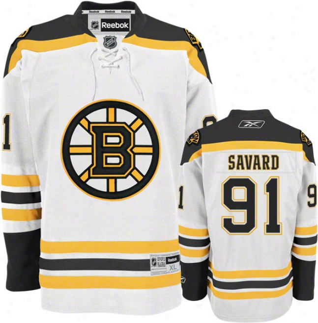 Marc Savard Jersey: Reebok White #91 Bostoj Bruins Premier Jersey