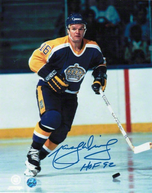 Marcel Dionne Los Angeles Kings Autographed 8x10 Photo Blue Jersey Inscribed Hof 92