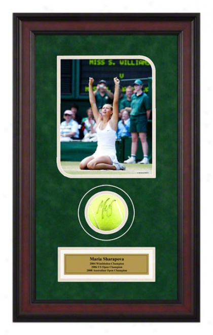 Maria Sharapova 2004 iWmbledon Championships Framed Autographed Tennis Ball With Photo