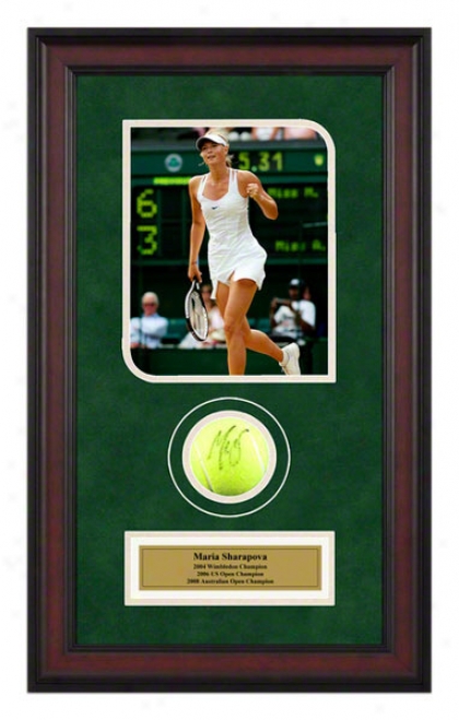 Maria Sharapova 2006 Wimbledon Framed Autographed Tennis Ball With Photo