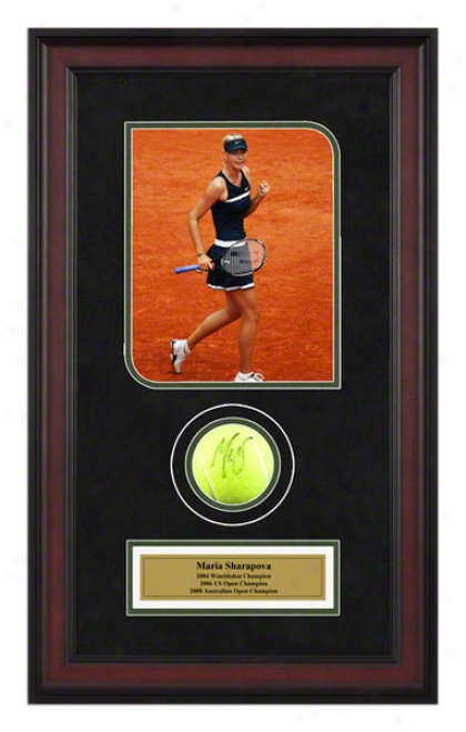 Maria Sharapova 2008 French Opeh Framed Autographed Tennis Ball Woth Photo