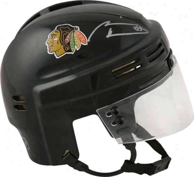 Marian Hossa Chicago Blackhawks Auyographed Black Mini Helmet