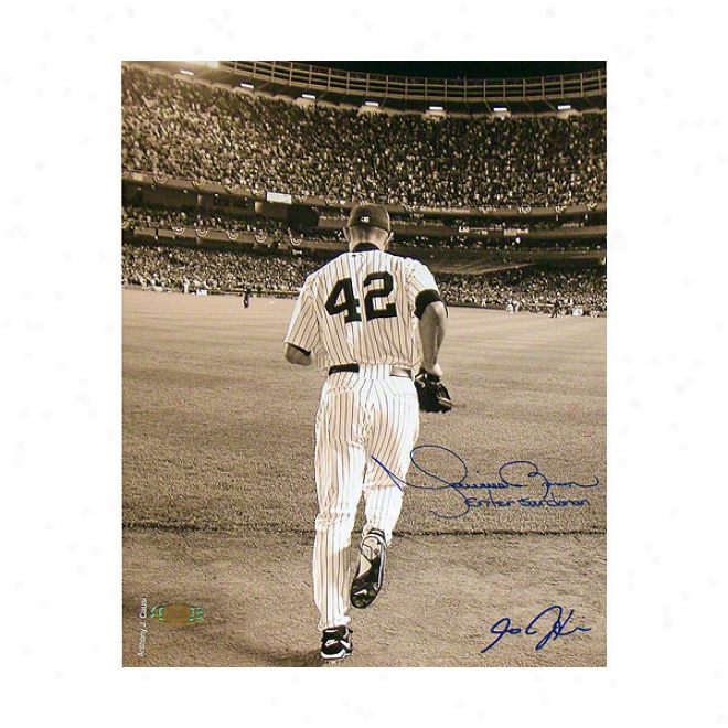 Mariano Rivera Autographed Photograph  Details: New York Yankees, Enter Sandman Inscription, Sepia Photo, 8x10