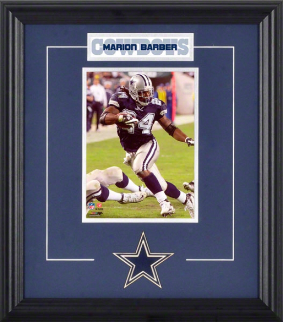 Marion Barber Framed 6x8 Photograph Attending Team Logo & Plate