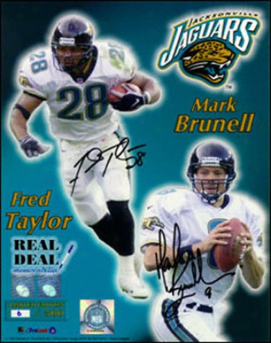 Ma5k Brunell And Fred Taylor Jacksonville Jaguars 8x10 Autographed Photograph