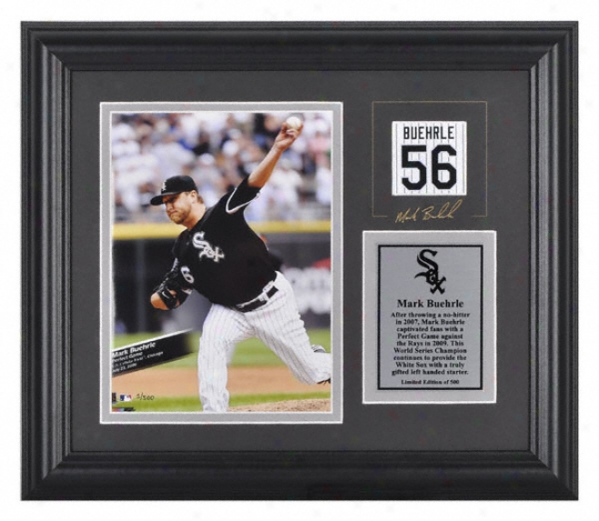 Marl Buehrle Chicago White Soxframed 6x8 Photograph With Facsimile Signature And Plate