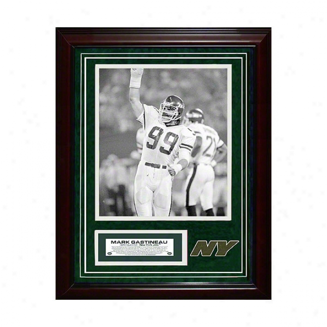 Mark Gastineau New York Jetz 11x14 Feamed Collage With Game Used Turf Photo & Nameplate