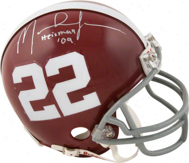 Mark Ingram Autographed Mini Helmet  Details: Alabama Crimson Tide, With &qyotheisman 09&quot Inscription