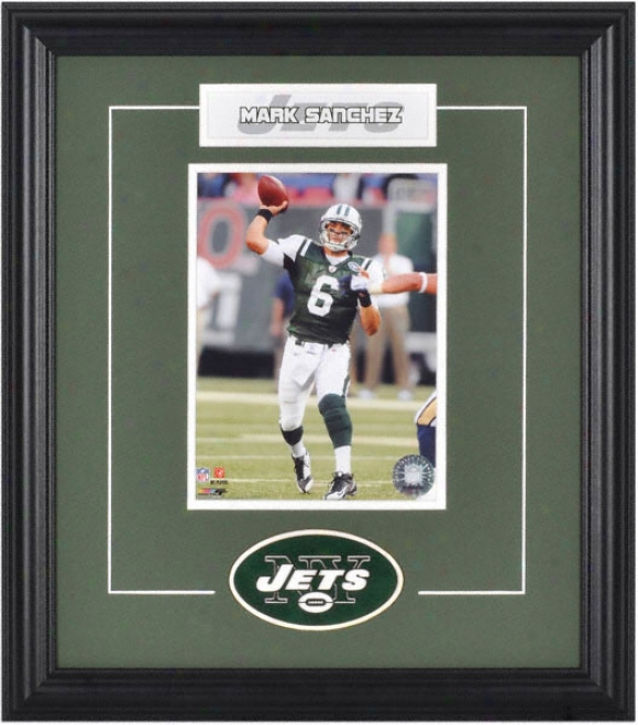 Mark Sanchez Framed 6x8 Phototraph With Team Logo & Plate