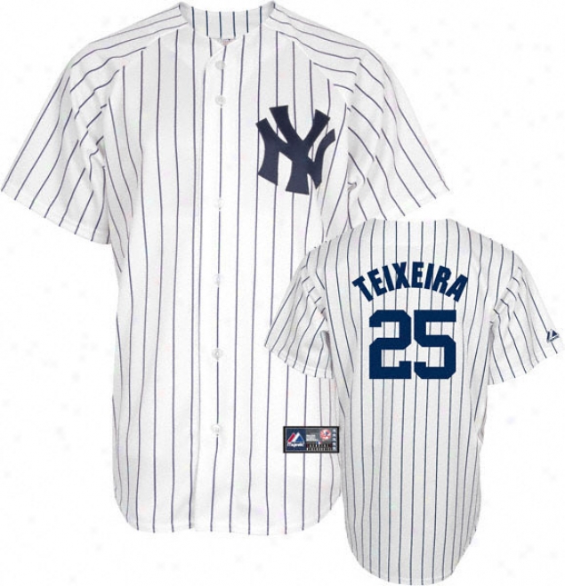 Mark Teixiera Big & Tall Jersey: Adult Home Pinstripe Replica #25 New York Yankees Jersey