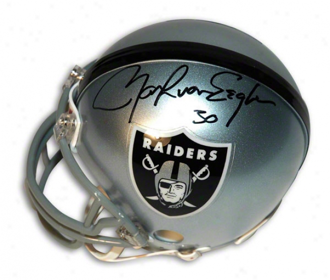 Mark Van Eeghen Autographed Oakland Raiders Mini Helmet