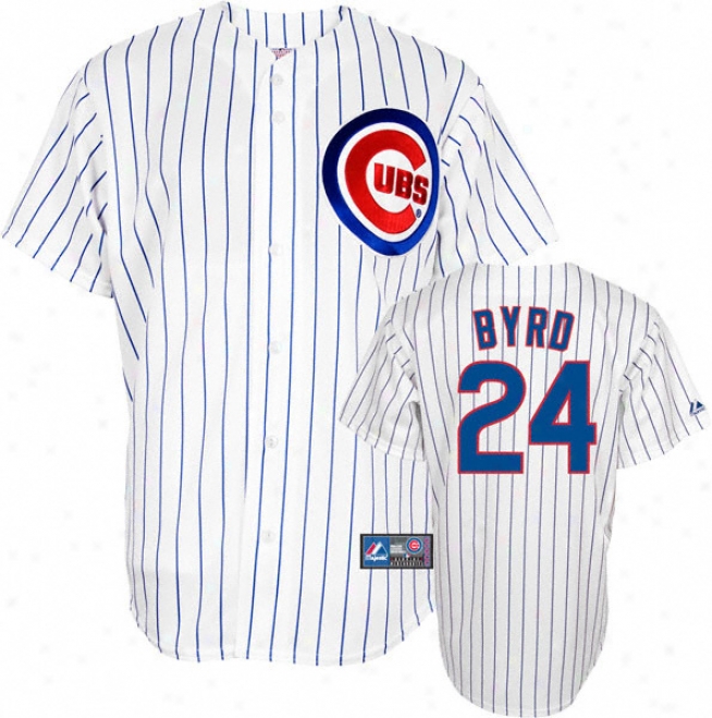 Marlon Byrd Jersey: Adult Majestic Home Pinstripe Replica #24 Chicago Cubs Jersey