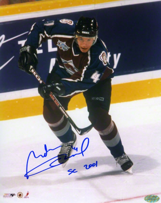 Martin Skoula Autograpned Photograph  Details: Colorado Avalanche, Sc 2001 Inscription, 8x10