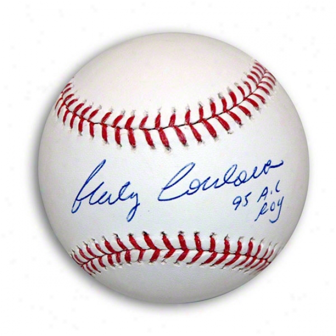 Marty Cordova Autographed Oml Baseball Inscribed 95 Al Roy