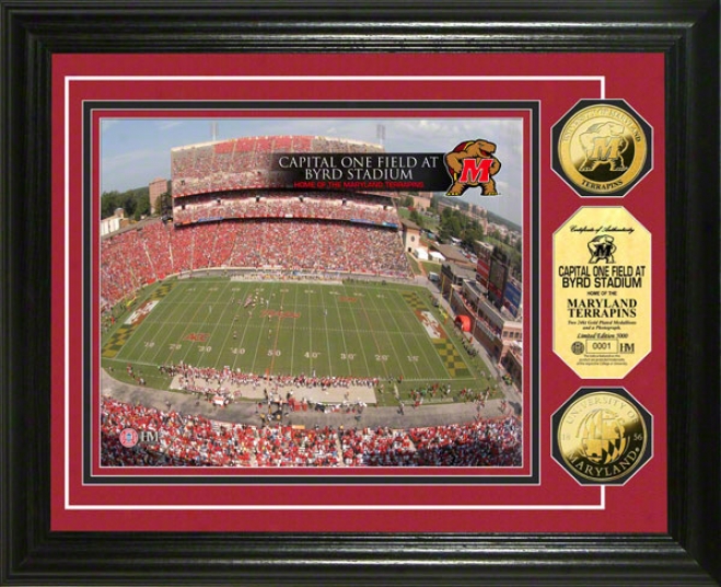 Maryland Terrapins Capital One Field At Byrd Stadium 24kt Gold Coin Puoto Mint