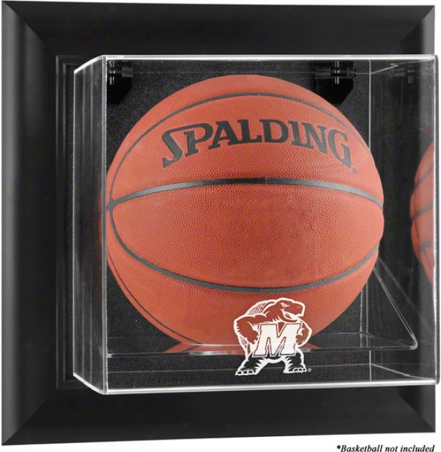 Maryland Terrapins Framed Wall Mounted Logo Basketball Display Case