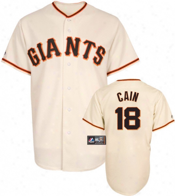 Matt Cain Jersey: Adult Majestic Home Ivory Replica #18 San Francisco Giants Jersey