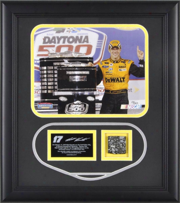 Matt Kenseth Framed 8x10 Daytona 500 Photograph Attending Track And Plate