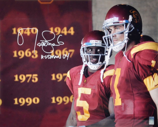 Matt Leinart Autographed Photograph  Details: Usc Trojans, 16x20, Action, Heisman 04 Inscroption