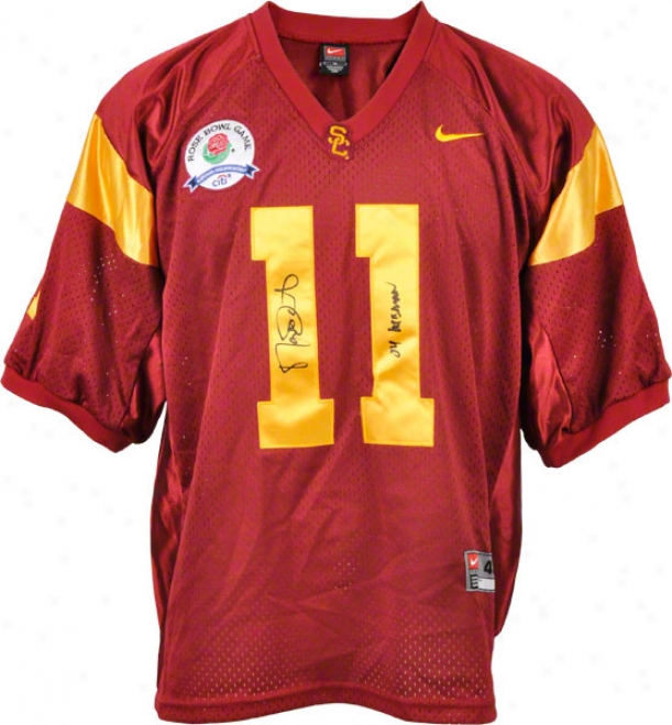 Matt Leinart Usc Trrojans Autographed Nike Jersey With Heisman Inscription