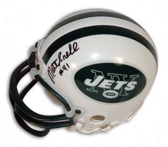 Mat Snell Autographed New York Jets Mini Helmet