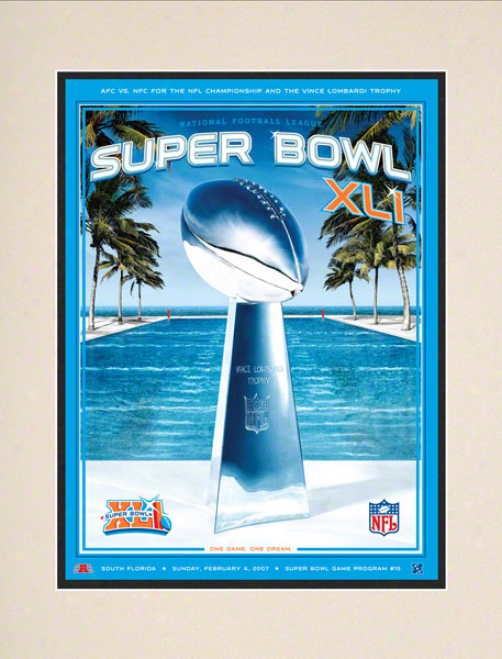 Matted 10.5 X 14 Super Hollow Xli Program Print  Details: 2007, Colts Vs Bears