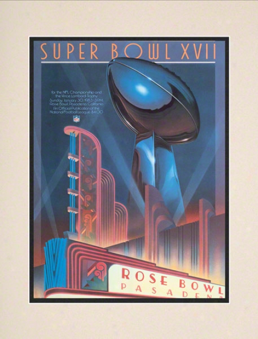 Matted 10.5 X 14 Super Bowl Xvii Program Print  Details: 1983, Redskins Vs Dolphins