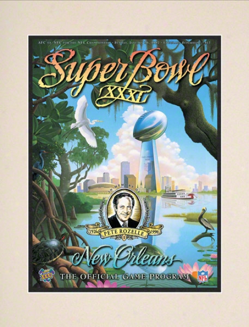 Matted 10.5 X 14 Super Bowl Xxxi Program Print  Details: 1997, Packers Vs Patriots