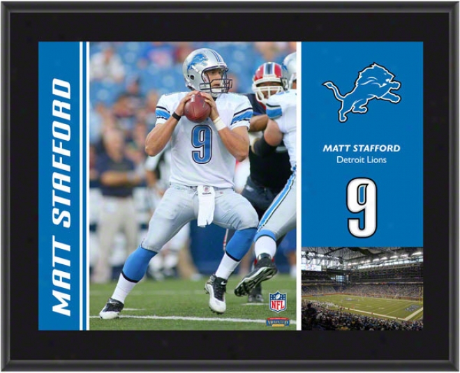 Matthew Stafford Brooch  Details: Detroit Lions, Sublimated, 10x13, Nfl Plaque