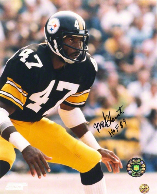 Mel Blount Pittsburgh Steelers Autographed 16x20 Photo Stance Inscribed Hof 89