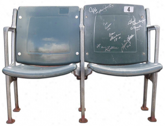 Miami Dolphins 1972 Team Signed Green Seatback Chairs