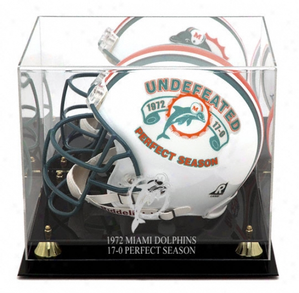 Miami Dolphins Golden Classic 1972 Commemorative Logo Helmet Case And Mirror Back