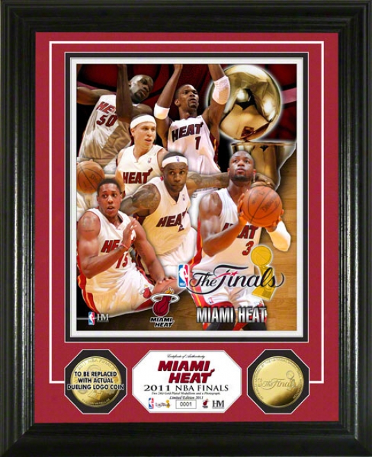 Miami Heat 2011 Nba Finals Team Force 24kt Gold Coin Photo Mint