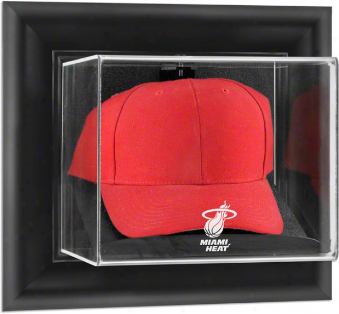 Miami Heat Framed Wall Mounted Logo Cap Display Cover 