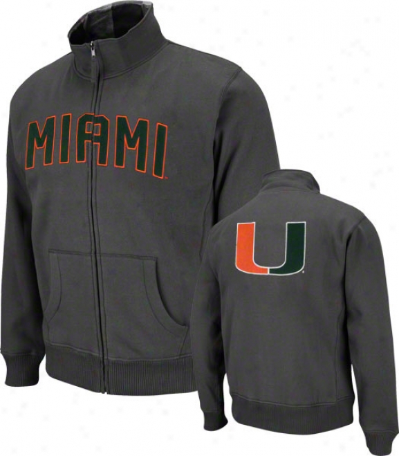 Miami Hurricanes Charcoal Passport Full-zip Jacket