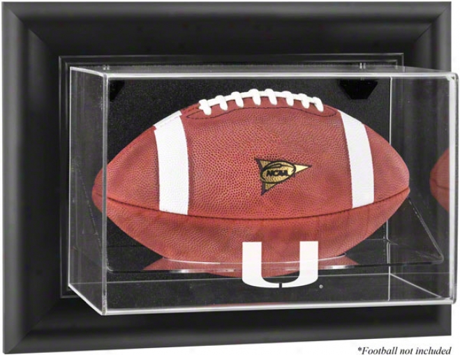 Miami Hurricanes Framed Wall Mounted Logo Football Display Case