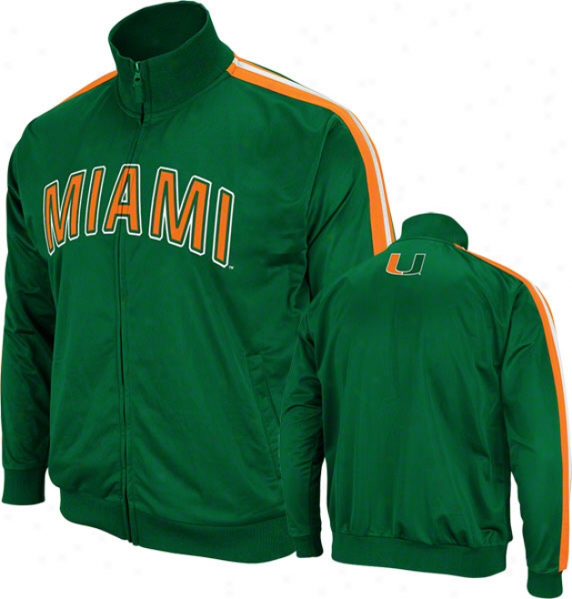 Miami Hurricanes Green Pace Track Jacket