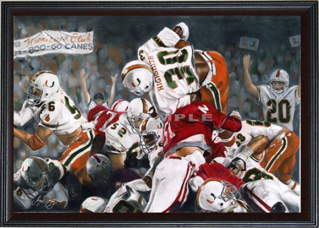 Miami Hurricanes - &quotmiami On Top&quot - Large - Framed Giclee