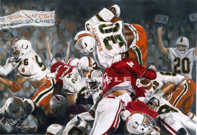 Miami Hurricanes - &quotmiami On Top&quot - Wall - Unframed Giclee