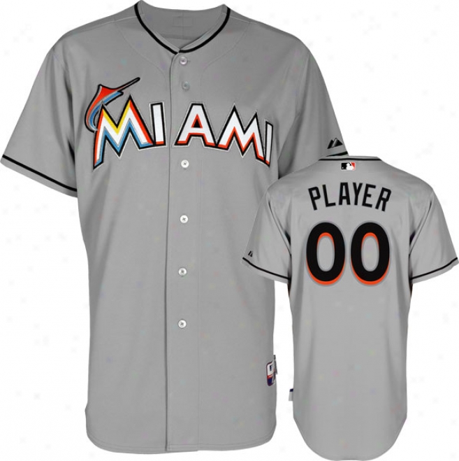 Miami Marlins Jersey: Any Player Road Grey Authentic Cool Base␞ Jersey