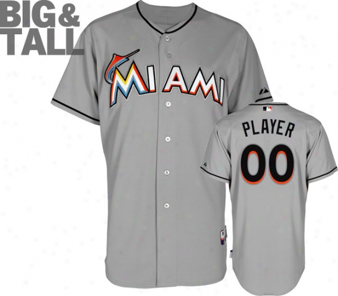 Miaami Marlins Jersey: Big & Tall Any Player Road Grey Authentic Cool Base␞ Jersey