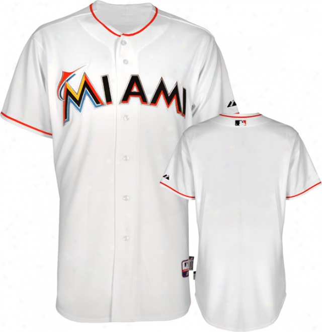 Miami Marlins Jersey: Home White Authentic Cool Base␞ Jersey