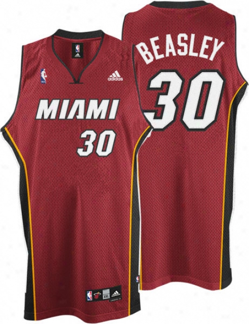 Michael Beasley Jersey: Adidas Red Swingman #30 Miami Heat Jerseg