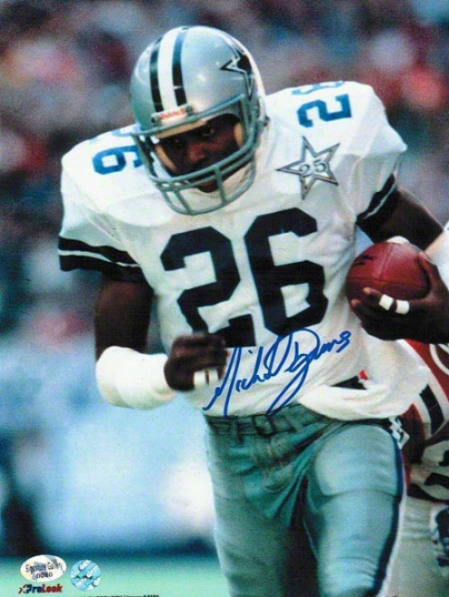 Michael Downs Dallas Cowboys Autographed 8x10 Photo Running With The Ball