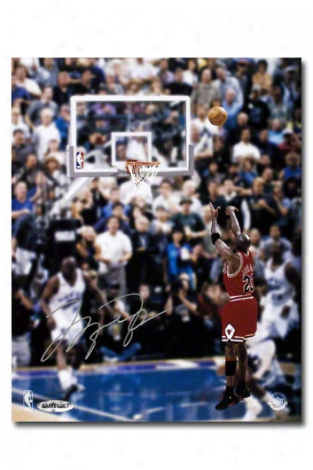 Michael Jordan Autographed Chicago Bulls Last Shot 8x10 Unframed Photograph