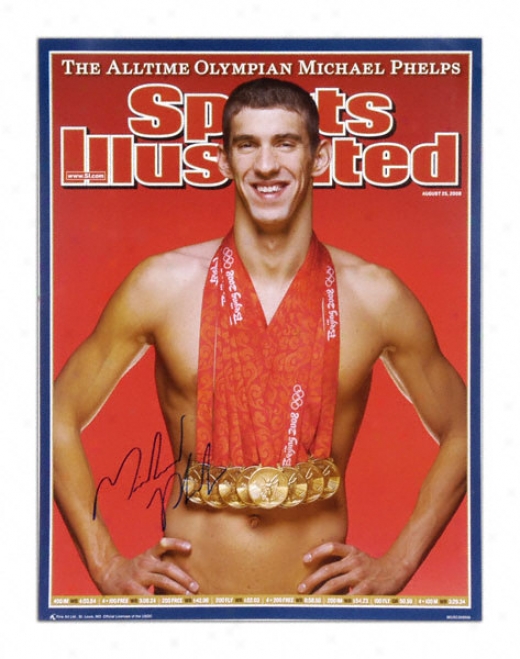 Michael Phelps Si Cover Autographed 16x20 Photograph