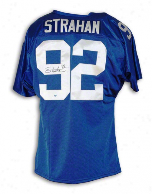 Michael Strahan New York Giants Autographed Pedantic  Jersey