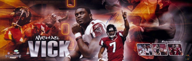 Michael Vick Atlanta Falcons Autographed Panoramic Photograph